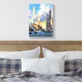 Vintag Hudson River Waterfront Leinwanddruck (Insitu (Schlafzimmer))