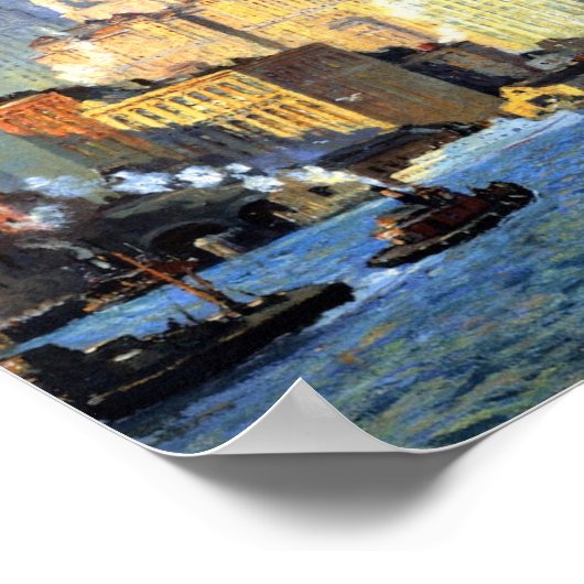 Vintag Hudson River Waterfront Poster (Ecke)