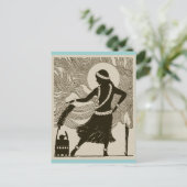 Vintag Hula Girl Postkarte (Stehend Vorderseite)