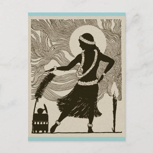 Vintag Hula Girl Postkarte (Vorderseite)