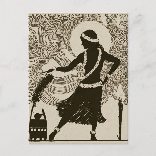 Vintag Hula Girl Postkarte (Vorderseite)