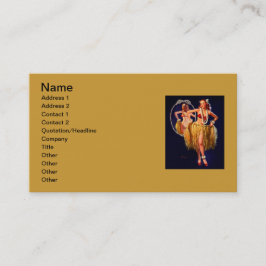 Vintag Hula Hawaiian Button UP Girl Visitenkarte