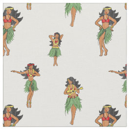 Vintag Hula tancing Girls Hawaiian Gemustert Stoff