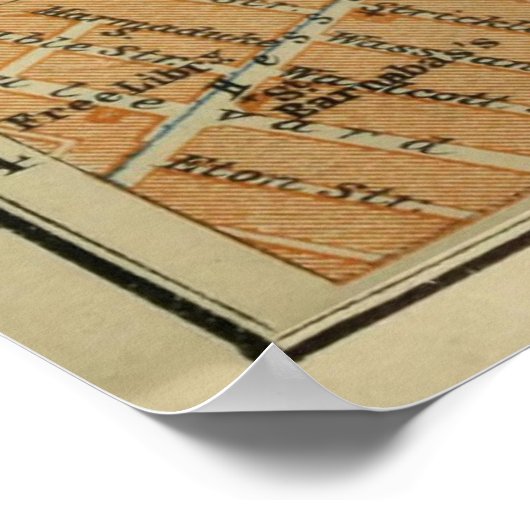 Vintag Hull England Map (1910) Poster (Ecke)