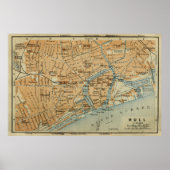 Vintag Hull England Map (1910) Poster (Vorne)