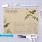 Vintag Hummingbird Ephemera Seidenpapier (Handwerk)