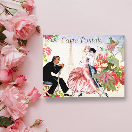 Vintag Hummingbird Paris Tango Postcard Postkarte
