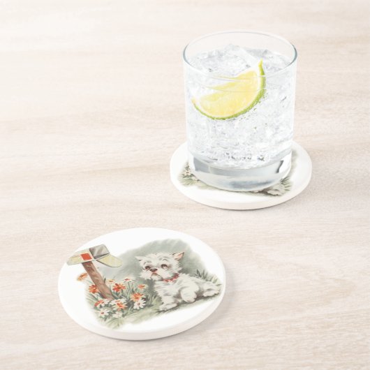 Vintag Hunde Art Untersetzer (Seite)