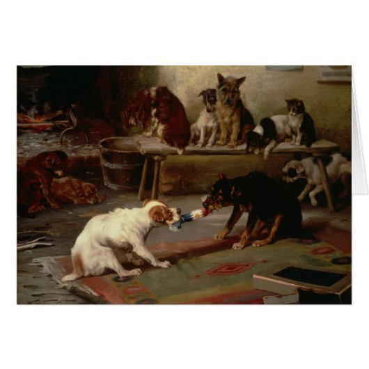 Vintag - Hunde spielen Schlepper - - vom Krieg, (Vorderseite (Horizontal))