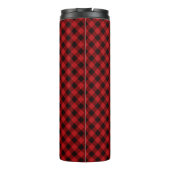 Vintag Hunter Red Buffalo Black Pattern Monogram Thermosbecher (Rückseite)