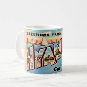 Vintag Hyannis MA Greetings Tasse