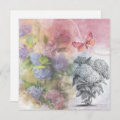 Vintag Hydrangea Luxus Elegance Mitteilungskarte (Vorne/Hinten)