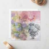 Vintag Hydrangea Luxus Elegance Mitteilungskarte (Vorderseite/Rückseite Beispiel)