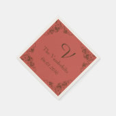 Vintag Hydrangea Monogram Wedding Napkin Serviette (Ecke)