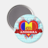 Vintag I Liebe Andorra Magnet (Vorderseite/Rückseite)