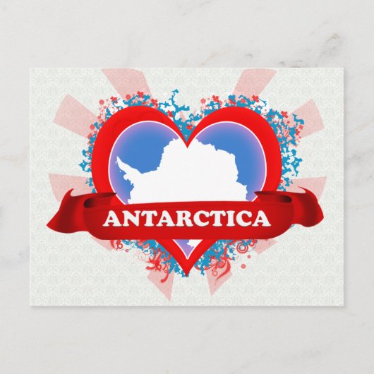 Vintag I Liebe Antarktis Postkarte (Vorderseite)