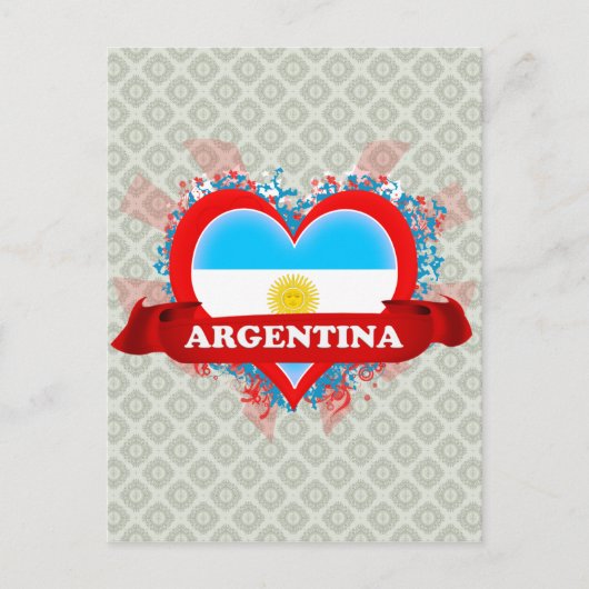 Vintag I Liebe Argentinien Postkarte (Vorderseite)