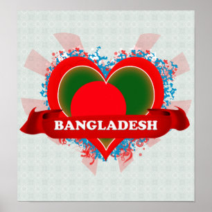 Vintag I Liebe Bangladesch Poster