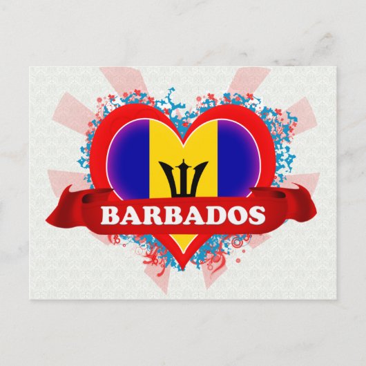 Vintag I Liebe Barbados Postkarte (Vorderseite)