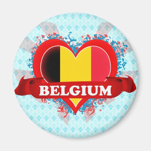 Vintag I Liebe Belgien Magnet (Vorne)