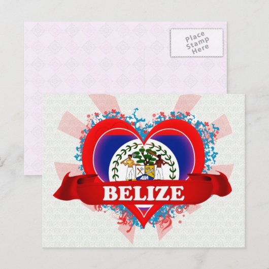 Vintag I Liebe Belize Postkarte (Vorne/Hinten)
