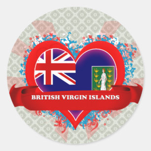 Vintag I Liebe Britische Jungfrauen Runder Aufkleber