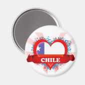 VINTAG I LIEBE CHILE MAGNET (Vorderseite/Rückseite)