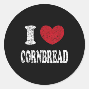 Vintag I Liebe Cornbread Runder Aufkleber