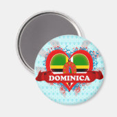 Vintag I Liebe Dominica Magnet (Vorderseite/Rückseite)