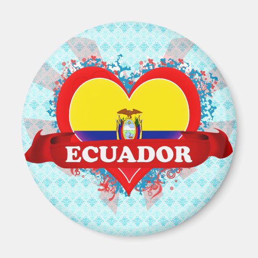 Vintag I Liebe Ecuador Magnet (Vorne)