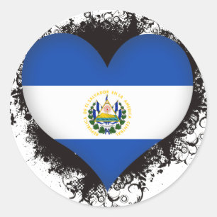Vintag I Liebe El Salvador Runder Aufkleber