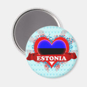 Vintag I Liebe Estland Magnet (Vorderseite/Rückseite)