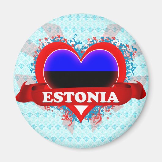 Vintag I Liebe Estland Magnet (Vorne)