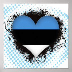 Vintag I Liebe Estland Poster