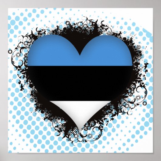 Vintag I Liebe Estland Poster (Vorne)