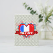 Vintag I Liebe Frankreich Postkarte (Stehend Vorderseite)