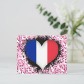 Vintag I Liebe Frankreich Postkarte (Stehend Vorderseite)
