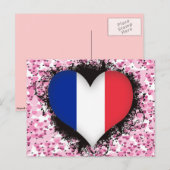 Vintag I Liebe Frankreich Postkarte (Vorne/Hinten)
