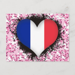 Vintag I Liebe Frankreich Postkarte