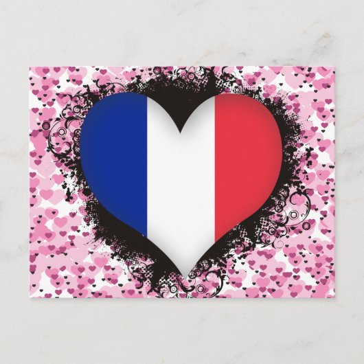 Vintag I Liebe Frankreich Postkarte (Vorderseite)