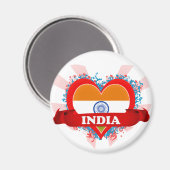 Vintag I Liebe Indien Magnet (Vorderseite/Rückseite)