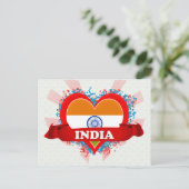 Vintag I Liebe Indien Postkarte (Stehend Vorderseite)