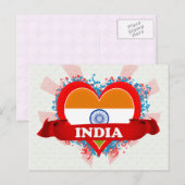 Vintag I Liebe Indien Postkarte (Vorne/Hinten)