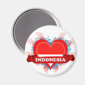 Vintag I Liebe Indonesien Magnet (Vorderseite/Rückseite)