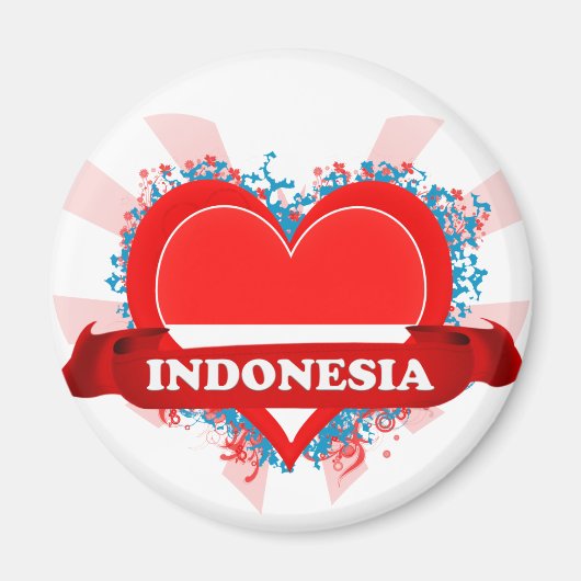 Vintag I Liebe Indonesien Magnet (Vorne)
