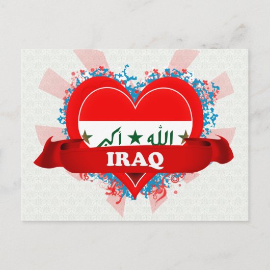 Vintag I Liebe Irak Postkarte (Vorderseite)