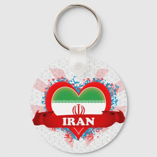Vintag I Liebe Iran Schlüsselanhänger (Vorderseite)