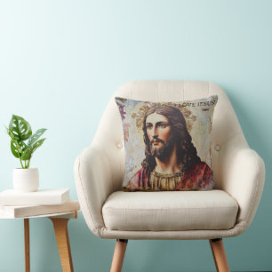 Vintag I Liebe Jesus Personalisierter Name Kissen