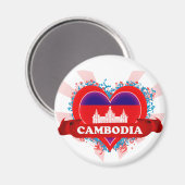Vintag I Liebe Kambodscha Magnet (Vorderseite/Rückseite)