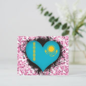 Vintag I Liebe Kasachstan Postkarte (Stehend Vorderseite)